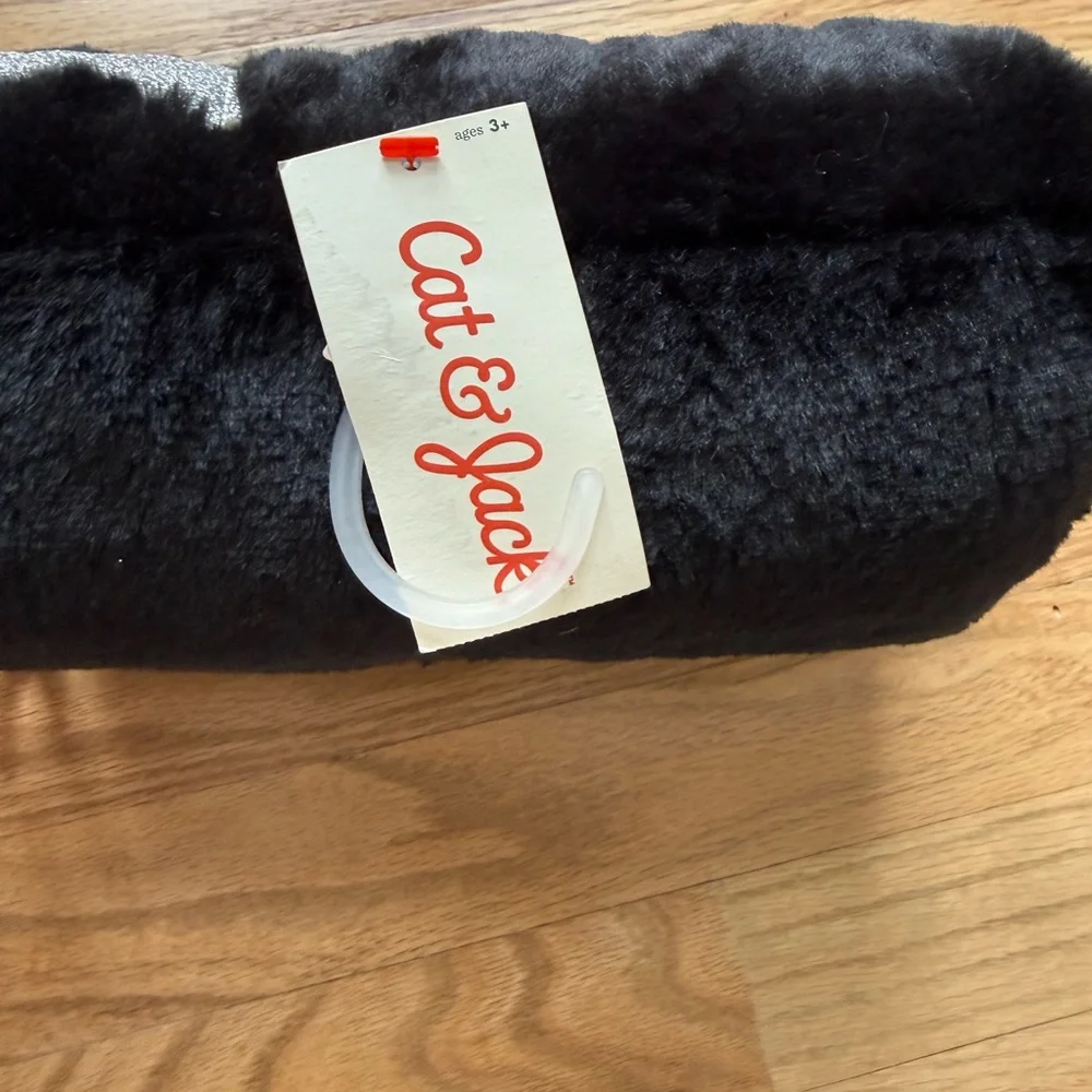 Cat & Jack Hand Warmer Black Faux Fur